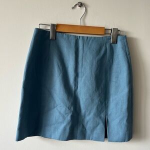 Carriere Blue Linen Mini Skirt